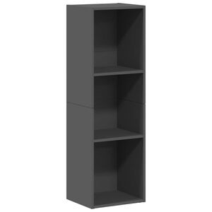 vidaXL magasf&eacute;nyű sz&uuml;rke szerelt fa k&ouml;nyv-/TV-szekr&eacute;ny 36x30x114 cm