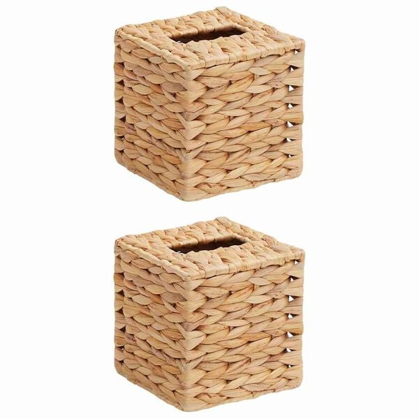 vidaXL Zsebkendődoboz Fedelek 2 pcs V&iacute;zi j&aacute;cint 14,5 x 14,5 x 15 cm