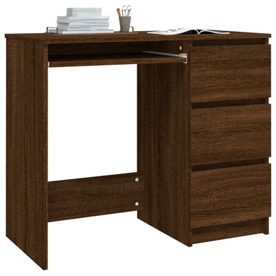 vidaXL barna tölgy színű szerelt fa íróasztal 90 x 45 x 76 cm
