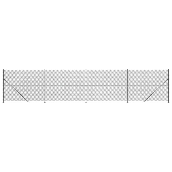 vidaXL antracitszürke drótkerítés illesztőperemmel 1,6 x 10 m