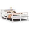vidaXL feh&eacute;r t&ouml;m&ouml;r fenyőfa k&ouml;nyvespolcos &aacute;gy matrac n&eacute;lk&uuml;l 135x190 cm