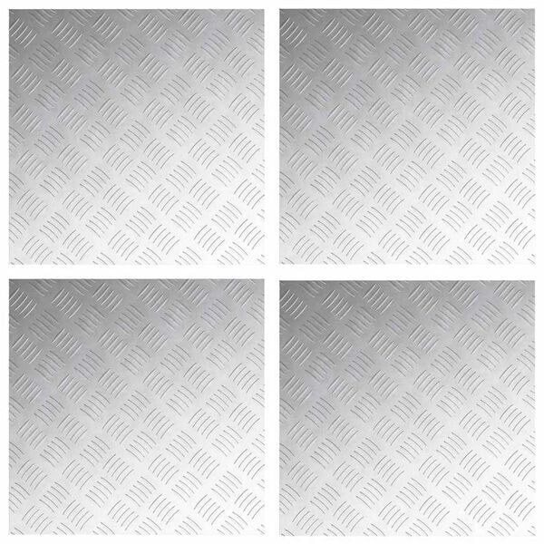 vidaXL L&eacute;pcsőfok N&eacute;gyzet 4 pcs Ez&uuml;st 50 x 50 cm Alum&iacute;nium