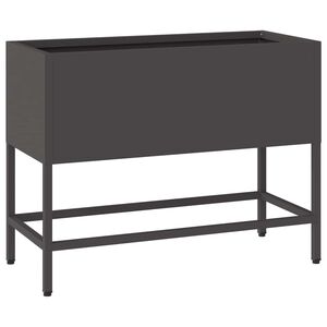vidaXL Magas Kerti Cser&eacute;p Fekete 60 x 26 x 45 cm Ac&eacute;l