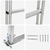 vidaXL 4 l&eacute;pcsős st&eacute;g l&eacute;tra Ez&uuml;st 45 &times;11,5 &times;162 cm Alum&iacute;nium
