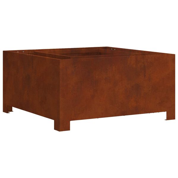 vidaXL Tűzrak&oacute; Barna 80 x 80 x 40 cm Időj&aacute;r&aacute;s&aacute;ll&oacute; ac&eacute;l