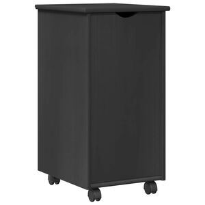 vidaXL G&ouml;rgős szekr&eacute;ny ker&eacute;kkel Sz&uuml;rke 34 x 39 x 65,5 cm T&ouml;m&ouml;r fenyőfa