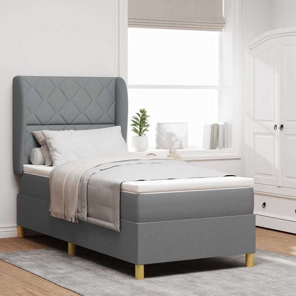 vidaXL Boxspring &aacute;gy matraccal S&ouml;t&eacute;tsz&uuml;rke 90x190 cm Sz&ouml;vet sz&ouml;vet