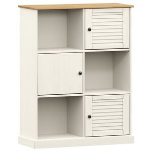 vidaXL VIGO feh&eacute;r t&ouml;m&ouml;r fenyőfa k&ouml;nyvespolc 90x35x114,5 cm
