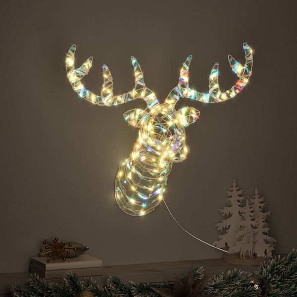 vidaXL R&eacute;nszarvas h&uacute;zta sz&aacute;n Meleg feh&eacute;r 68 x 36.5 x 62.5 cm PET