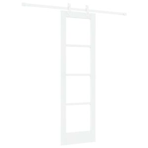 vidaXL Cs&uacute;sz&oacute; ajt&oacute; 61 x 198,5 cm T&ouml;m&ouml;r fenyőfa &eacute;s &uuml;veg Feh&eacute;r