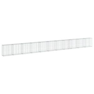vidaXL horganyzott vas gabion kos&aacute;r fed&eacute;llel 1100 x 50 x 100 cm