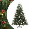 vidaXL Mű kar&aacute;csonyfa 300 LED-del Z&ouml;ld 210 cm PVC &eacute;s F&eacute;m &eacute;s Műanyag