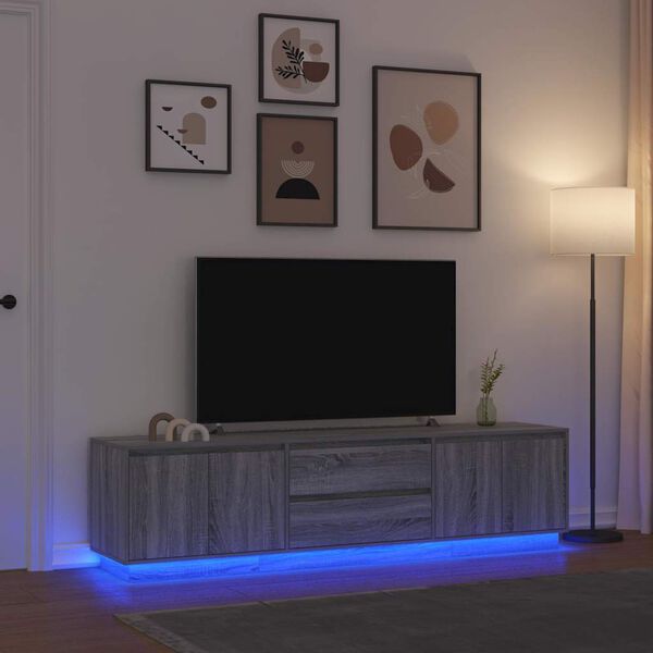 vidaXL antik fa sz&iacute;nű TV-szekr&eacute;ny LED-l&aacute;mp&aacute;kkal 100x41x50 cm