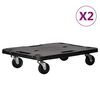 vidaXL 2 db fekete polipropil&eacute;n kerekes sz&aacute;ll&iacute;t&oacute;kocsi 58 x 38 x 12 cm