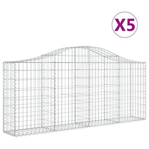 vidaXL 5 db &iacute;ves horganyzott vas gabion kos&aacute;r 200x30x80/100 cm