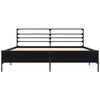 vidaXL fekete szerelt fa &eacute;s f&eacute;m &aacute;gykeret 160 x 200 cm