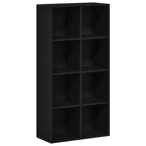 vidaXL fekete t&ouml;lgy szerelt fa k&ouml;nyvespolc 66x30x130 cm
