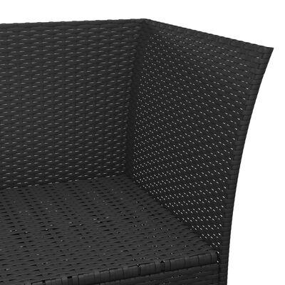 vidaXL 4 részes fekete polyrattan kerti ülőgarnitúra párnákkal