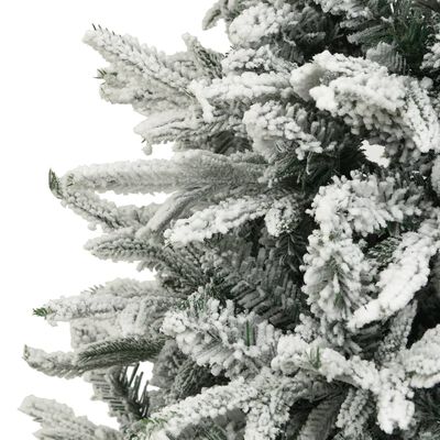 vidaXL zöld PVC/PE műkarácsonyfa LED-ekkel, gömbszettel, hóval 180 cm