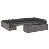 vidaXL 13 r&eacute;szes sz&uuml;rke polyrattan kerti &uuml;lőgarnit&uacute;ra p&aacute;rn&aacute;kkal