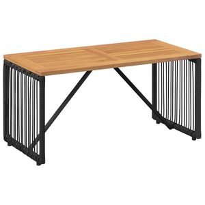 vidaXL K&uuml;lt&eacute;ri Asztal Fekete &eacute;s Barna 80 x 40 x 40 cm polirattan