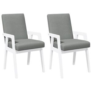 vidaXL 2 db feh&eacute;r t&ouml;m&ouml;rfa gumib&oacute;l k&eacute;sz&uuml;lt &eacute;tkezősz&eacute;kek p&aacute;rn&aacute;kkal