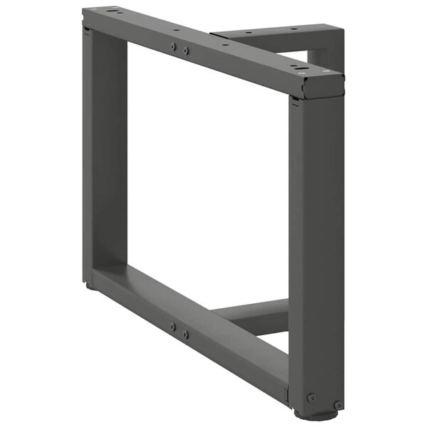 vidaXL 2 db antracitsz&uuml;rke, T-alak&uacute; ac&eacute;l doh&aacute;nyz&oacute;asztal l&aacute;b 60x25x(42-43) cm
