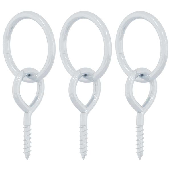 vidaXL 3 db ez&uuml;stsz&iacute;nű ac&eacute;l l&oacute;k&ouml;tőgyűrű szemes csavarokkal