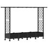 vidaXL Magas&iacute;tott &Aacute;gy Trellis-szel &eacute;s Tetővel Fekete 203 x 40 x 127 cm