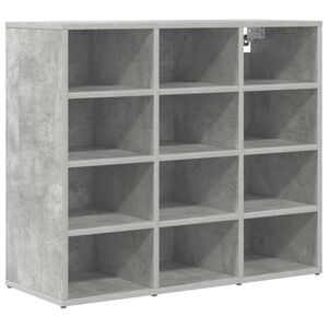 vidaXL Cipőszekr&eacute;ny 77,5 x 30 x 67 cm Szerelt Fa Betonsz&uuml;rke