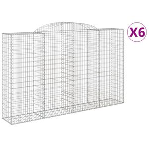 vidaXL 6 db &iacute;ves horganyzott vas gabion kos&aacute;r 300x50x180/200 cm