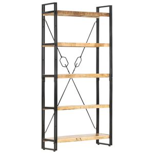 vidaXL 5-szintes t&ouml;m&ouml;r mang&oacute;fa k&ouml;nyvespolc 90 x 30 x 180 cm