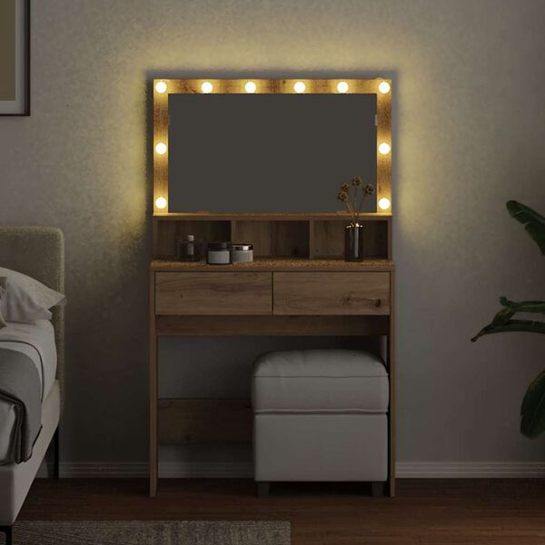 vidaXL &Ouml;lt&ouml;zk&ouml;dőasztal Artisan t&ouml;lgy 80 x 41 x 134,5 cm Faanyag