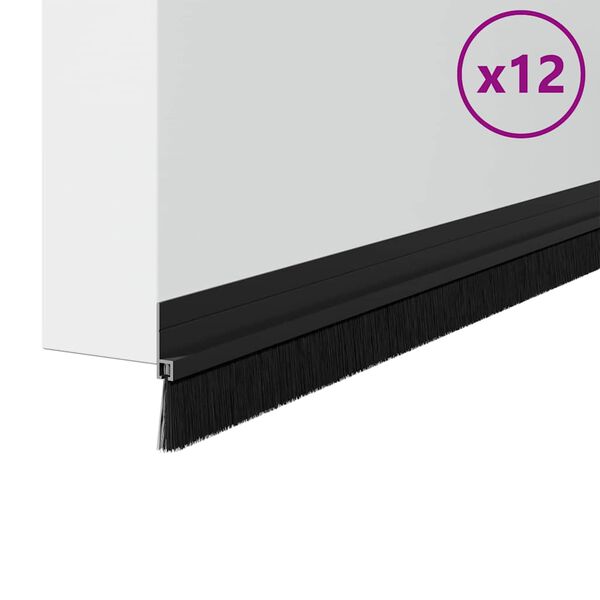 vidaXL &Ouml;ntapad&oacute; ajt&oacute; kefe t&ouml;m&iacute;t&eacute;sek 12 pcs Fekete 100 cm