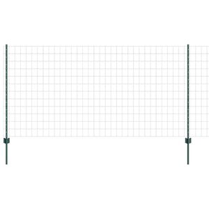 vidaXL Eur&oacute;pai ker&iacute;t&eacute;s oszloppal 25 x 1,2 m PVC-bevonatos ac&eacute;l Z&ouml;ld