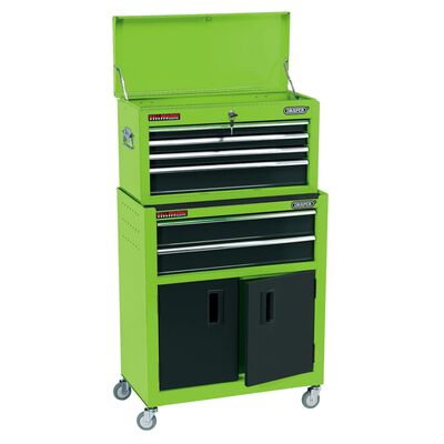 Draper Tools zöld görgős szekrény és szerszámosláda 61,6 x 33 x 99,8cm
