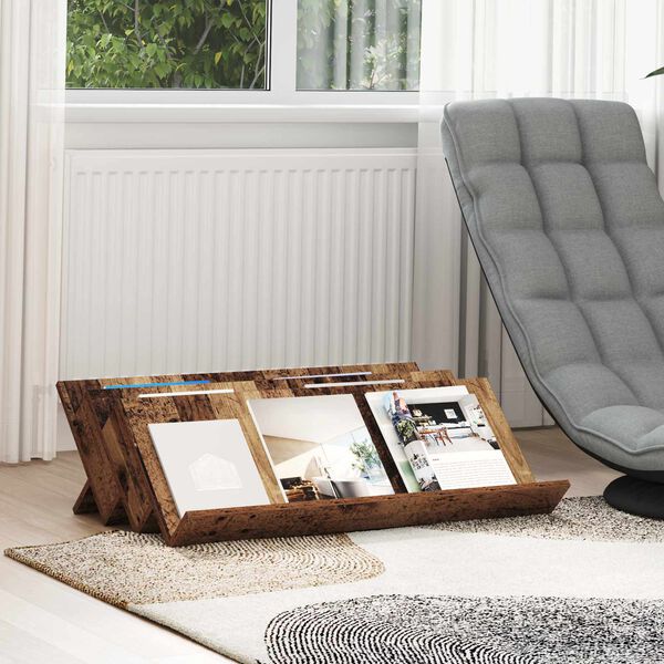 vidaXL Magazin &aacute;llv&aacute;ny polcokkal &Ouml;reg fa 90 x 53 x 28,5 cm Faanyag