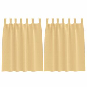 vidaXL Fekete F&uuml;gg&ouml;ny Gyűrűkkel 2 pcs B&eacute;zs 140 x 140 cm Poli&eacute;szter