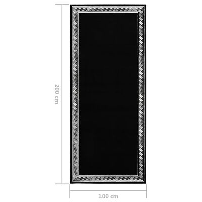 vidaXL mintás fekete BCF futószőnyeg 100 x 200 cm
