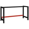 vidaXL fekete &eacute;s piros f&eacute;m munkapadv&aacute;z 150 x 57 x 79 cm