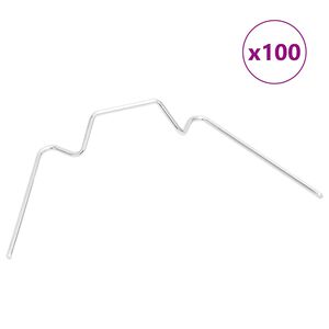 vidaXL 100 db W-alak&uacute; horganyzott ac&eacute;l kapocs melegh&aacute;zhoz