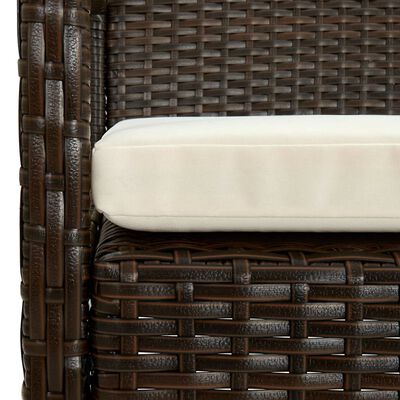 vidaXL barna polyrattan kerti szék párnával