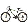 vidaXL 21 sebess&eacute;ges fekete mountain bike 26 h&uuml;velykes ker&eacute;kkel 46 cm