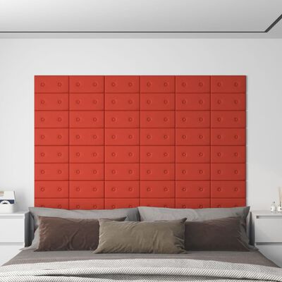 vidaXL 12 db piros műbőr fali panel 30 x 15 cm 0,54 m²