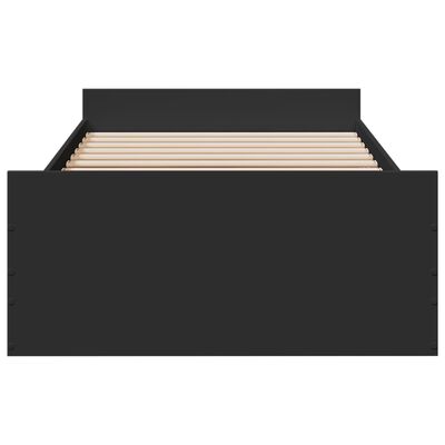 vidaXL fekete szerelt fa ágykeret 90 x 200 cm