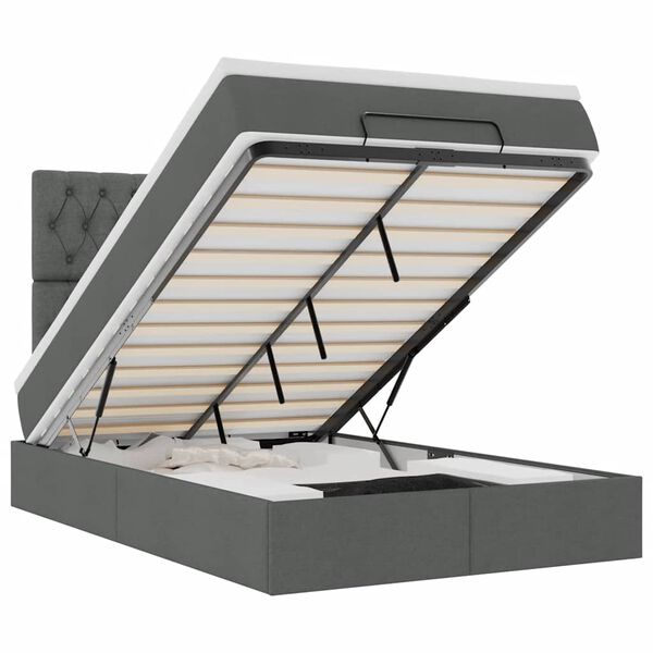 vidaXL Ottom&aacute;n &aacute;gykeret matraccal s&ouml;t&eacute;t sz&uuml;rke 120x200cm sz&ouml;vet