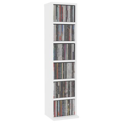 vidaXL fehér szerelt fa CD-szekrény 21 x 20 x 88 cm