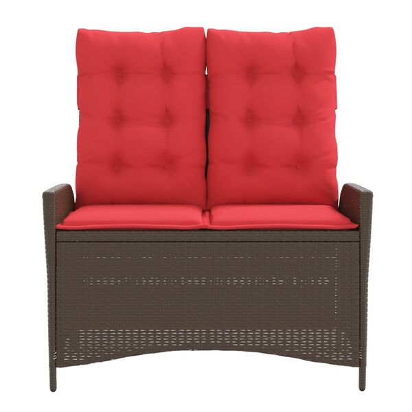 vidaXL barna polyrattan d&ouml;nthető kerti pad p&aacute;rn&aacute;val