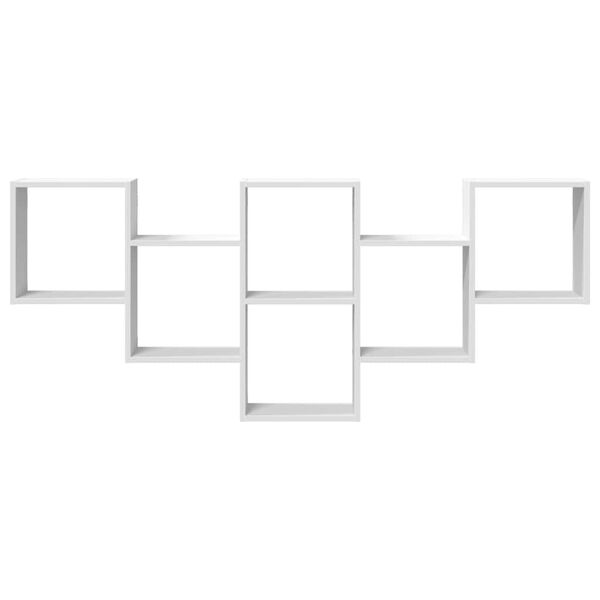 vidaXL feh&eacute;r szerelt fa fali polc 159 x 18 x 66 cm