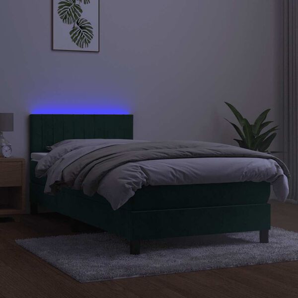 vidaXL s&ouml;t&eacute;tz&ouml;ld b&aacute;rsony rug&oacute;s &eacute;s LED-es &aacute;gy matraccal 100x200 cm